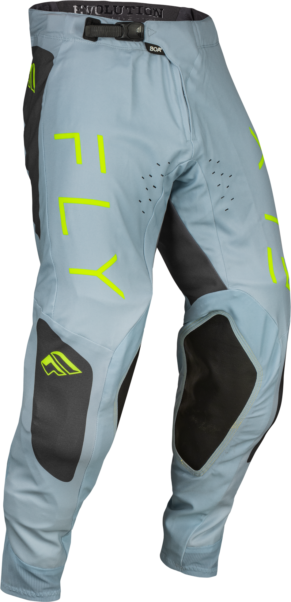 FLY RACING Evolution Dst Pants Ice Grey/Char/Neon Green Sz 28 377-13128