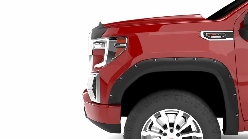 Lund 19-22 GM Silverado/Sierra RX-Flat Smooth Elite Series Fender Flares w/Black Bolts - Black 4pc RX130S