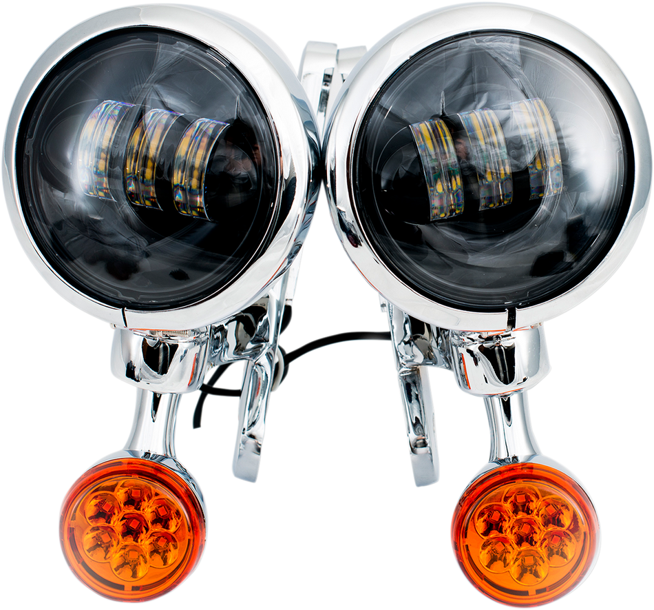 RIVCO PRODUCTS LED Turn/Run Lights 4-1/2" - Chrome/Black MV190