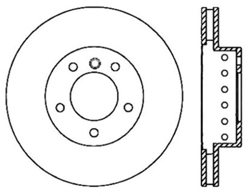 StopTech 08-09 BMW 535 Series / 04-09 545i/550i/645Ci/650i Slotted & Drilled Left Front Rotor 127.34071L