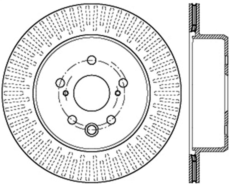 StopTech Slotted & Drilled Sport Brake Rotor Right Rear 13-14 Lexus GS300/350/400/430 127.44189R