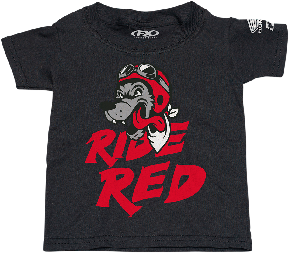 FACTORY EFFEX Toddler Honda Ride Red Wolf T-Shirt - Black - 3T 23-83322