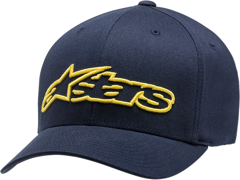 ALPINESTARS Blaze Flexfit® Hat - Navy/Yellow - Small/Medium 1039810057050SM