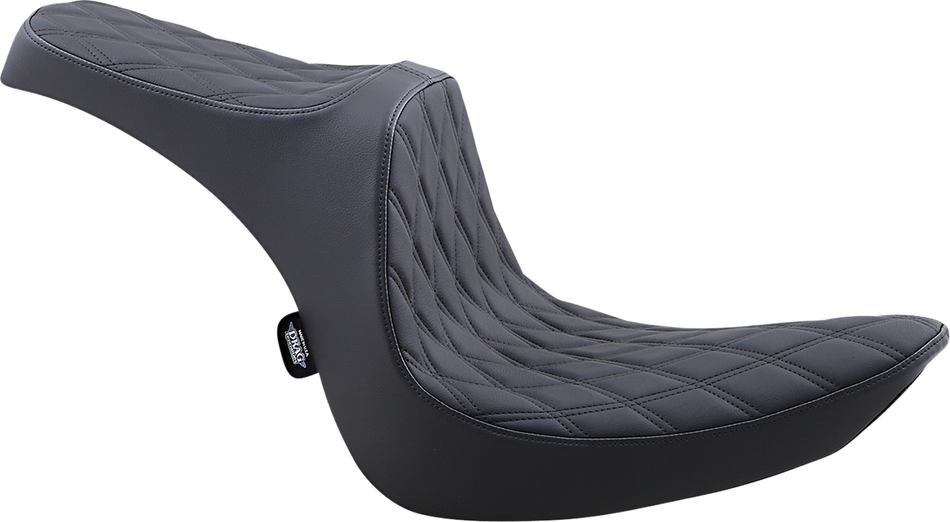 DRAG SPECIALTIES Predator III Seat - Double Diamond - Black w/ Black Stitching - Softail '06-'17 8021438