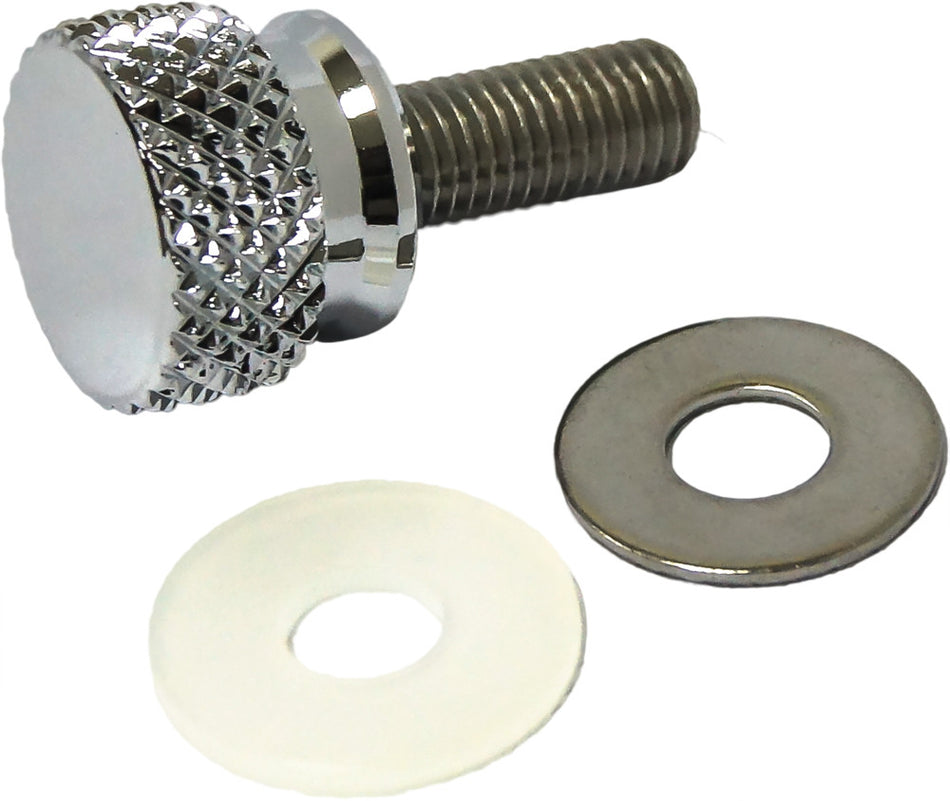 HARDDRIVE Knurled Seat Knob 1/4-28 Stepped Chrome 05-319