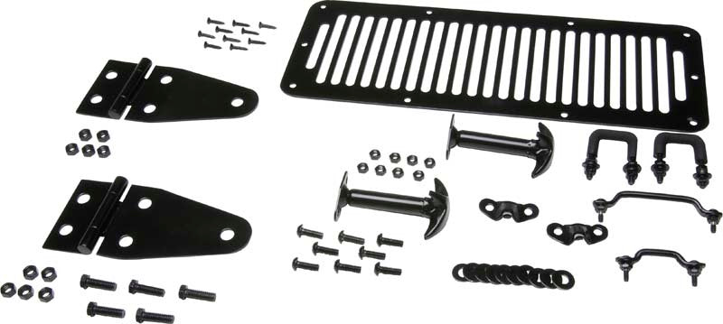 Kentrol 78-95 Jeep CJ/Wrangler YJ Hood Kit - Powdercoat Black 50470