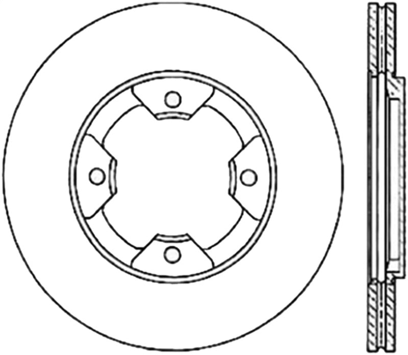 StopTech Power Slot 84-85 Nissan 300ZX Slotted & Drilled Left Front Rotor 127.42034L