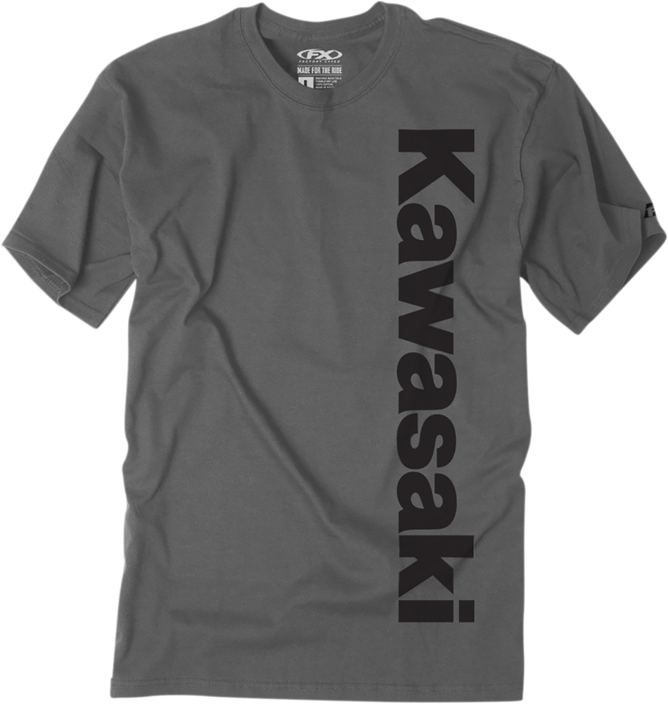 FACTORY EFFEX Kawasaki Vertical T-Shirt - Charcoal - Large 24-87104