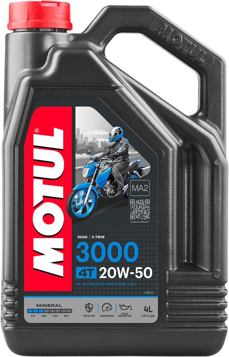 MOTUL 3000 Mineral 4T Engine Oil - 20W-50 - 1 U.S. gal. 107319