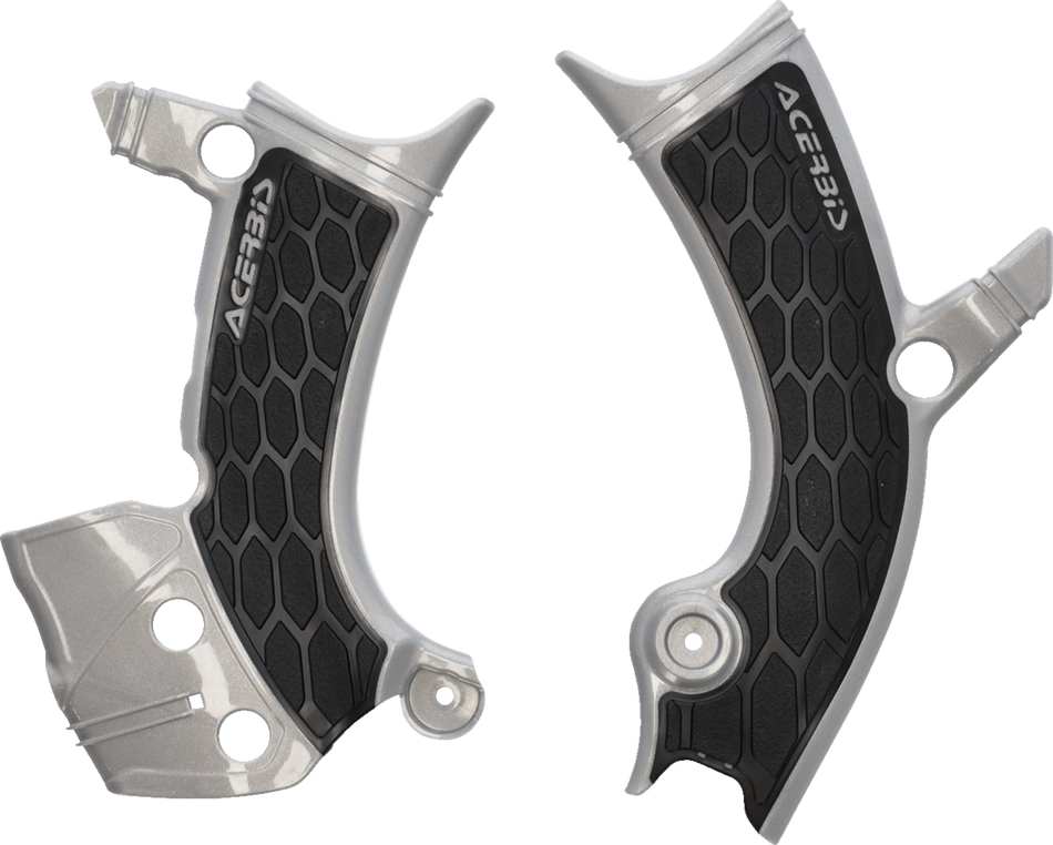 ACERBIS X-Grip Frame Guards - Silver/Black - YZ 250F/450F 2981441015