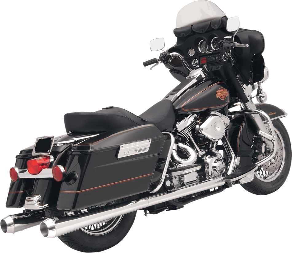 BASSANI XHAUST Megaphone Mufflers - Chr/Pol - Tapered - Standard Baffle FLH-517