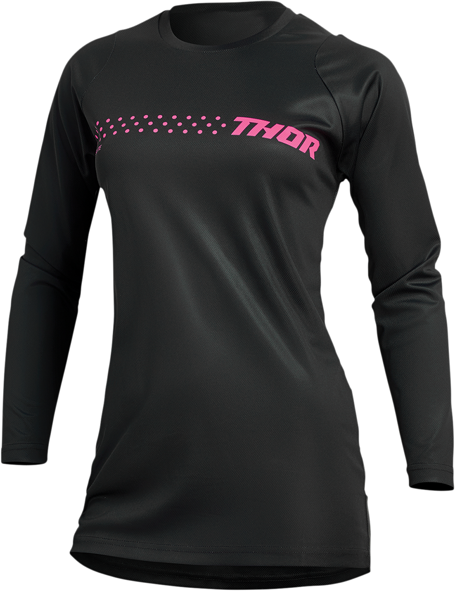 THOR Women's Sector Minimal Jersey - Black/Pink - Large 2911-0250