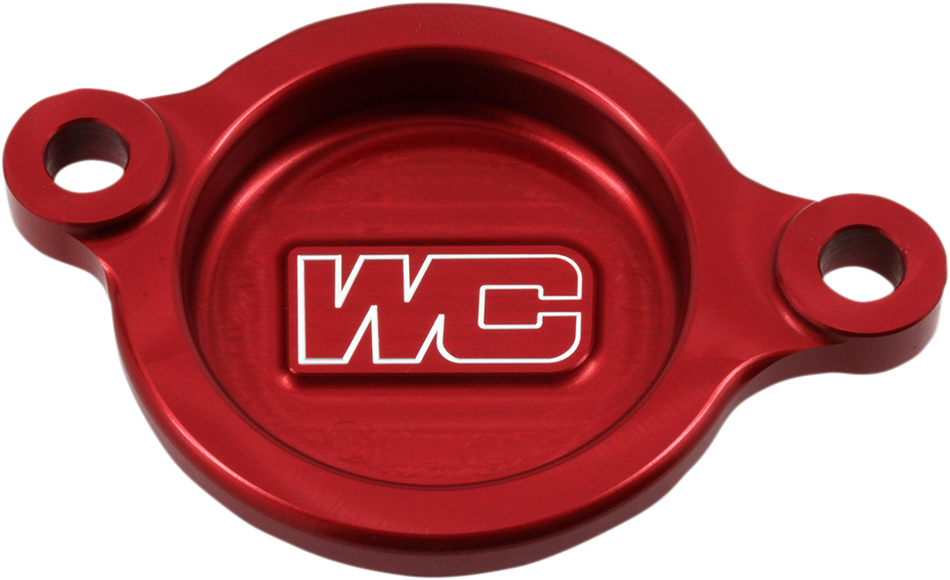 WORKS CONNECTION Oil Filter Cover - Red 27-006