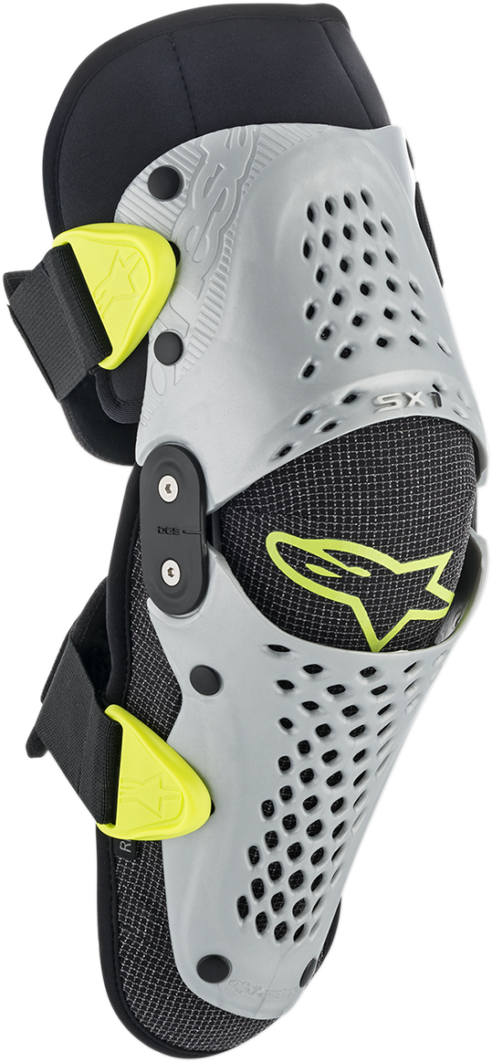 ALPINESTARS Youth SX-1 Knee Protectors - Silver/Yellow Fluo - S/M 6546319195SM