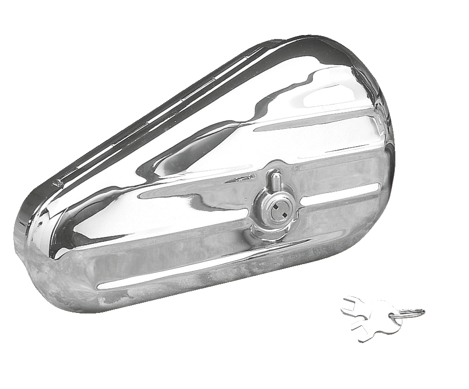 DRAG SPECIALTIES Left Teardrop Toolbox - Chrome 74348