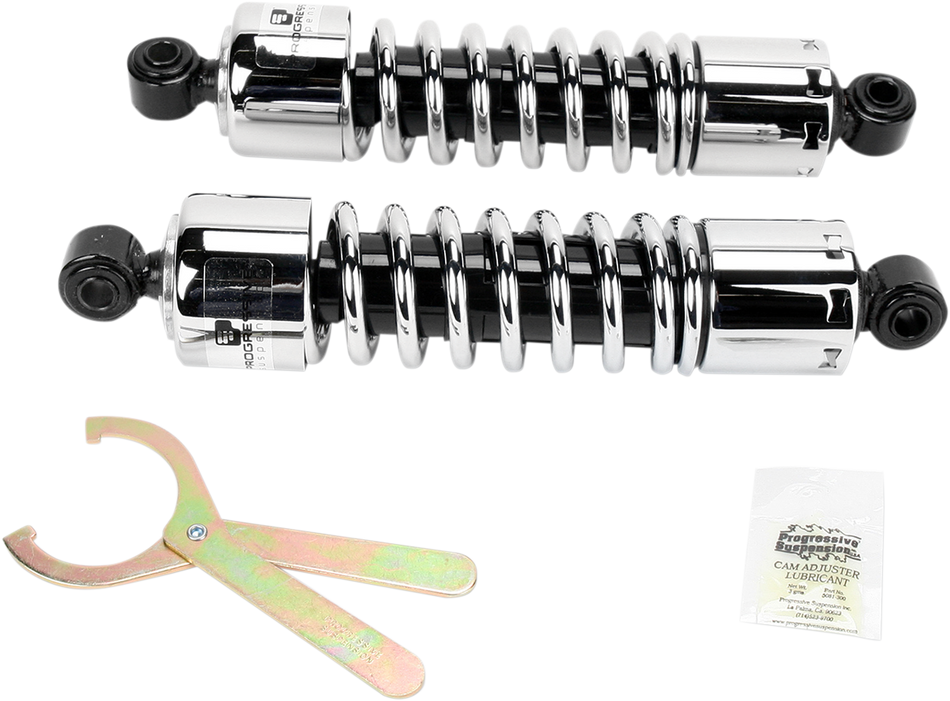 PROGRESSIVE SUSPENSION 412 Series Shock - 12.5" - Standard - Chrome - Dyna 412-4038C