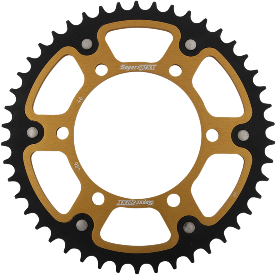 SUPERSPROX Stealth Rear Sprocket - 46 Tooth - Gold - Kawasaki/Yamaha/Suzuki RST-486-46-GLD