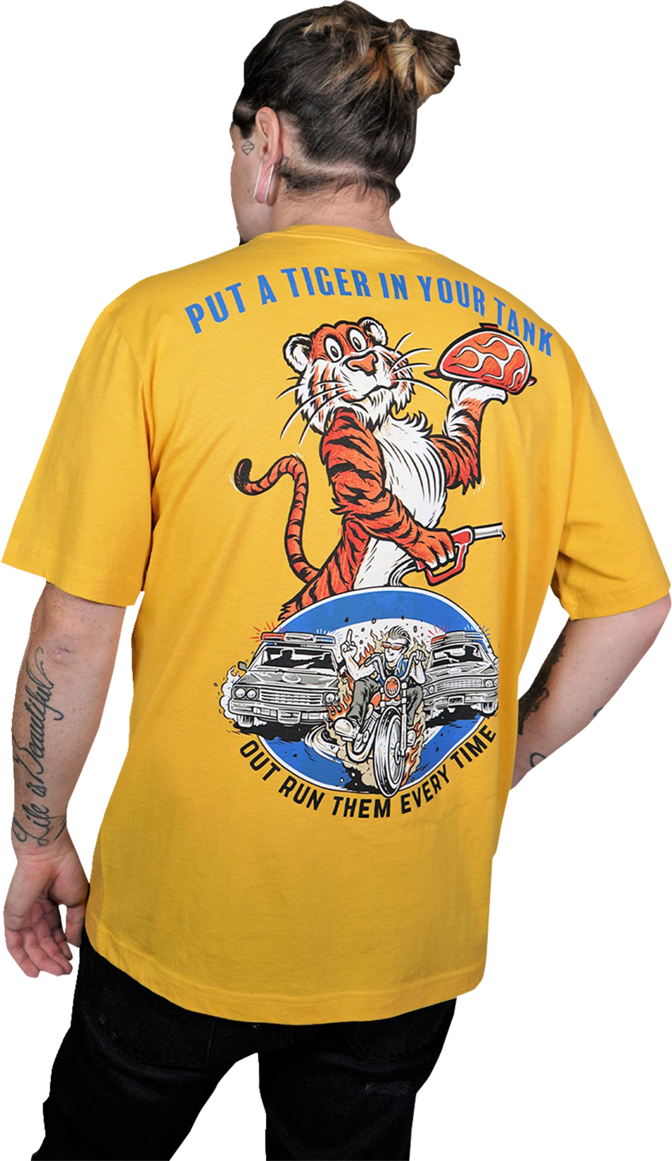 LETHAL THREAT Down-N-Out Tiger in Your Tank - Yellow - Small DT10051S