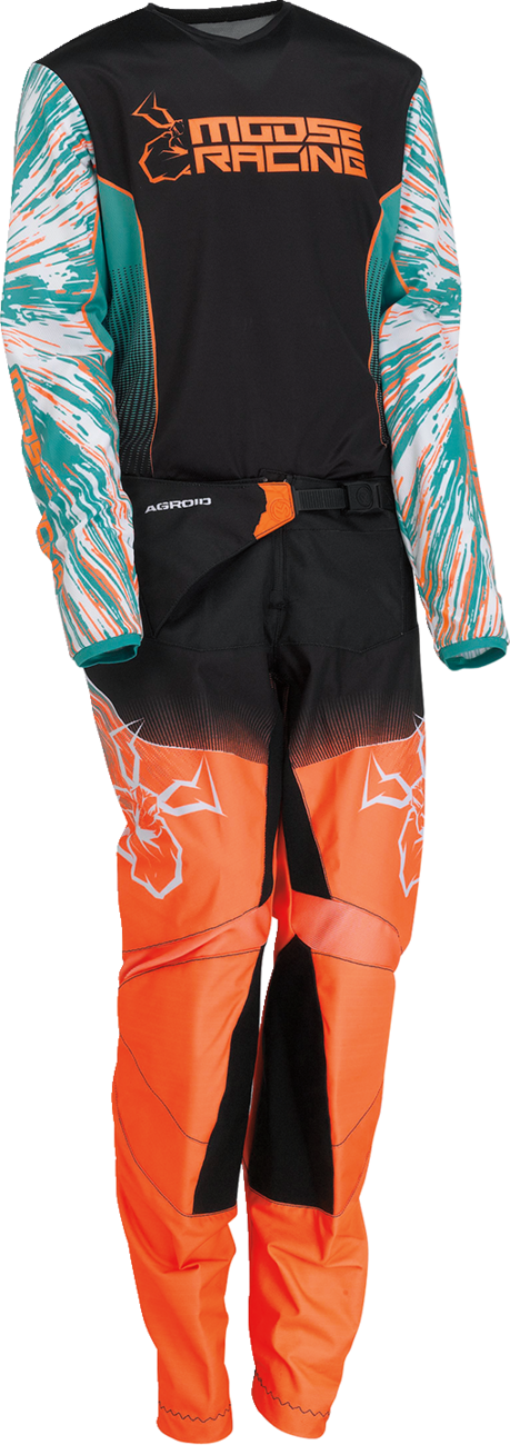 MOOSE RACING Youth Agroid Jersey - Teal/Orange/Black - Medium 2912-2253