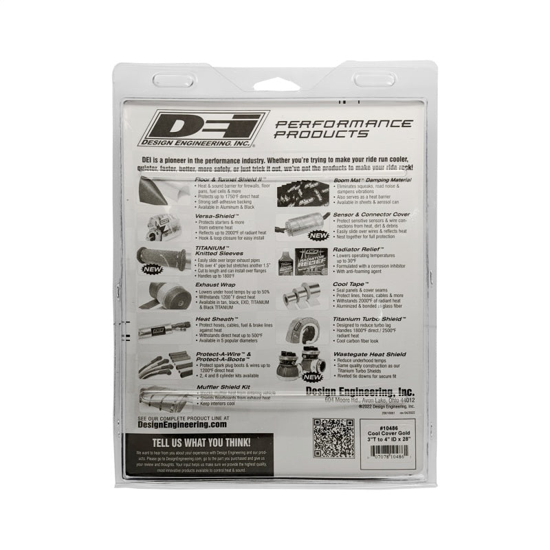 DEI Cool-Cover GOLD 3in to 4in OD Air Tube x 28in L - Air Tube Cover Kit 10486