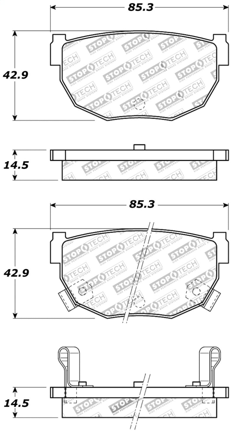 StopTech Performance 89-98 240SX Rear Brake Pads 309.0272