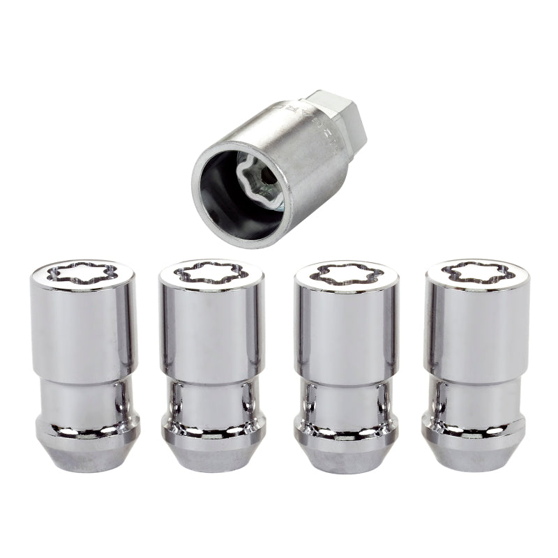 McGard Wheel Lock Nut Set - 4pk. (Cone Seat) 1/2-20 / 3/4 & 13/16 Dual Hex / 1.66in. Length - Chrome 24198