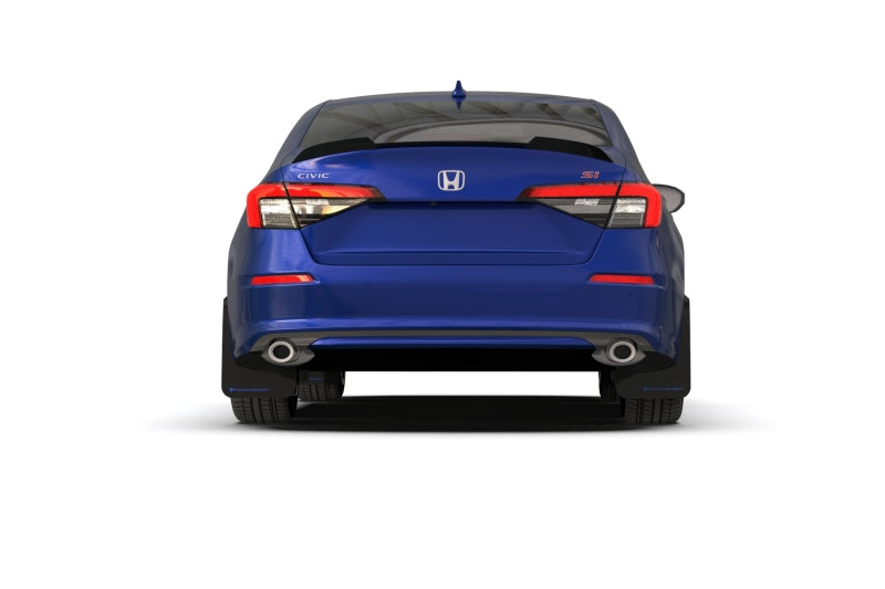 Rally Armor 2022 Honda Civic (Incl. Si/Sport/Touring) Black UR Mud Flap w/ White Logo MF90-UR-BLK/WH