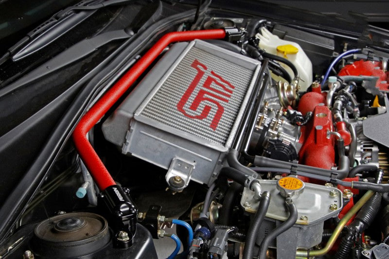 Perrin 02-07 Subaru Impreza (WRX/STi/RS/2.5i) / 04-08 Forester Front Strut Brace - Red PSP-SUS-052RD