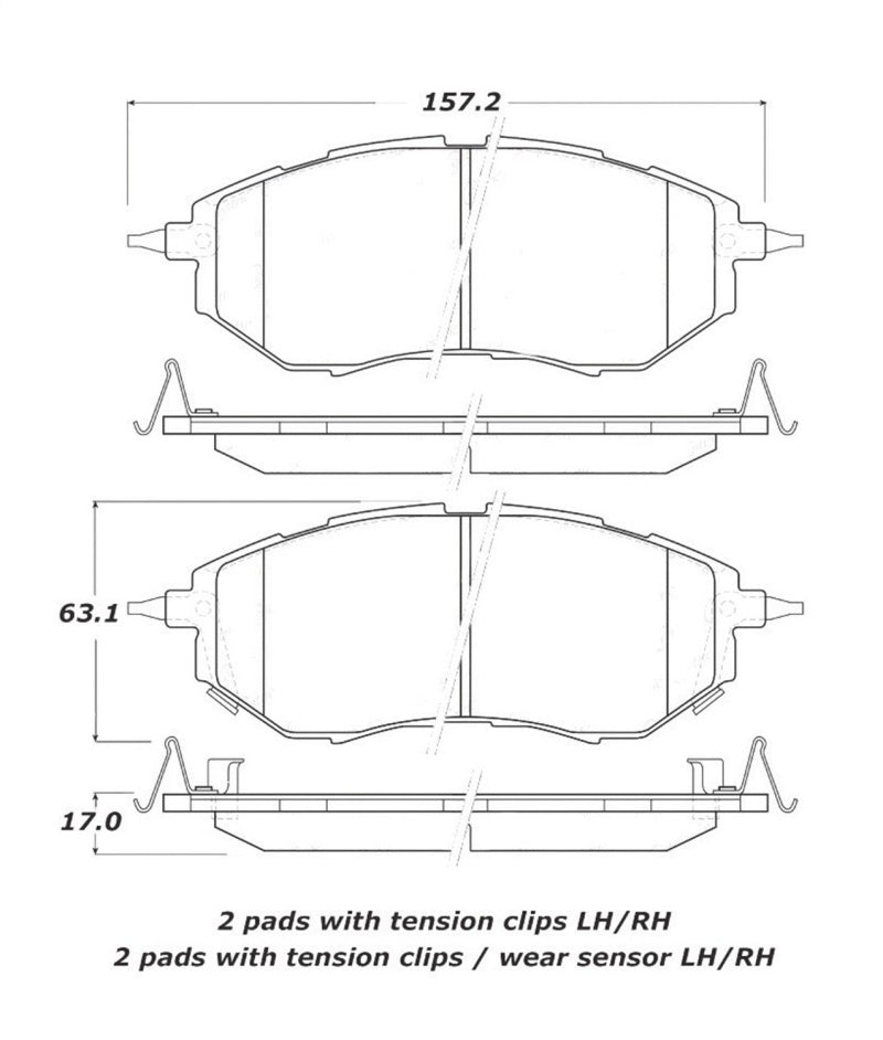 StopTech Street Touring 05-08 Legacy 2.5 GT Front Brake Pads 308.1078