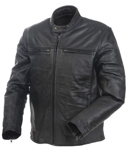 Mossi Mens Cruiser Premium Leather Jacket Size 38 Black 408010