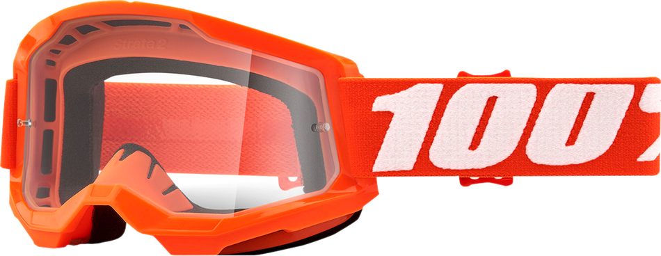 100% Strata 2 Goggles - Orange - Clear 50027-00005