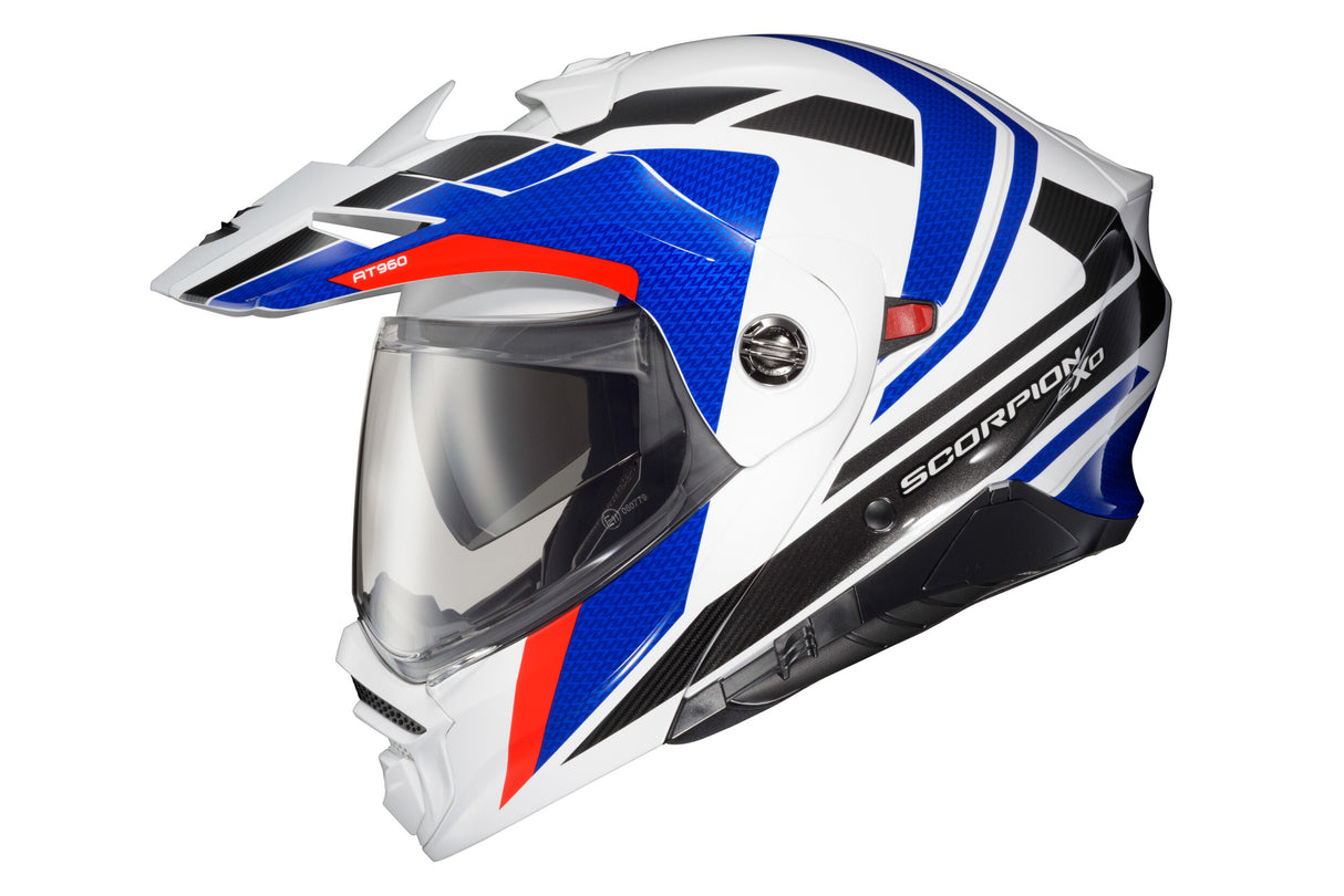 SCORPION EXO Exo-At960 Modular Helmet Hicks White/Blue Lg 96-1165