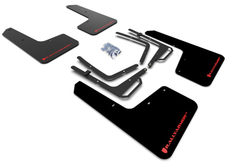 Rally Armor 17-19 Ford F-150 Raptor UR Black Mud Flap w/ Red Logo MF53-UR-BLK/RD