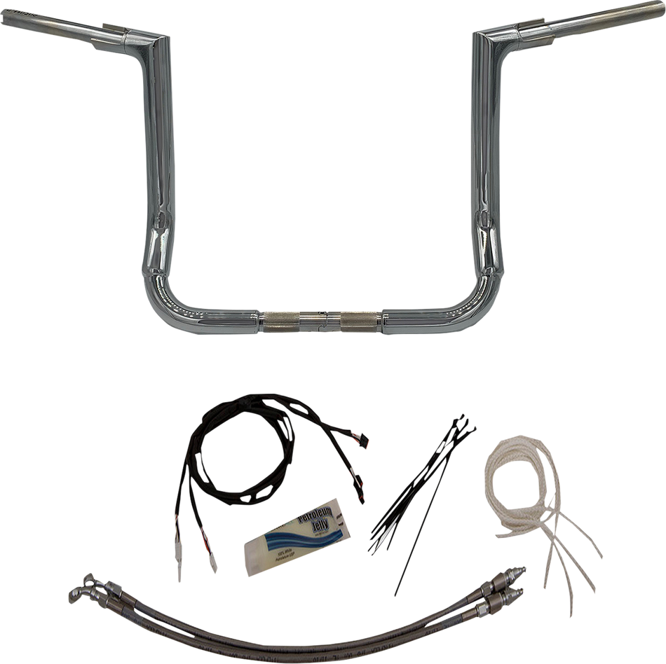 FAT BAGGERS INC. Handlebar Kit - Flat Top - 14" - Chrome 609214