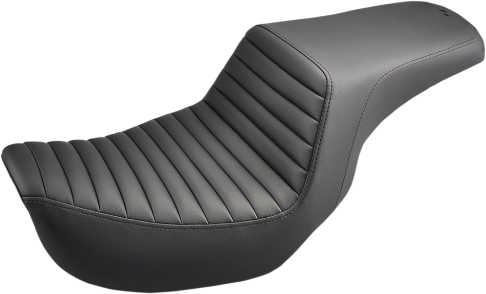 SADDLEMEN Step-Up Seat - Front Tuck-n-Roll - Black - Dyna 804-04-171