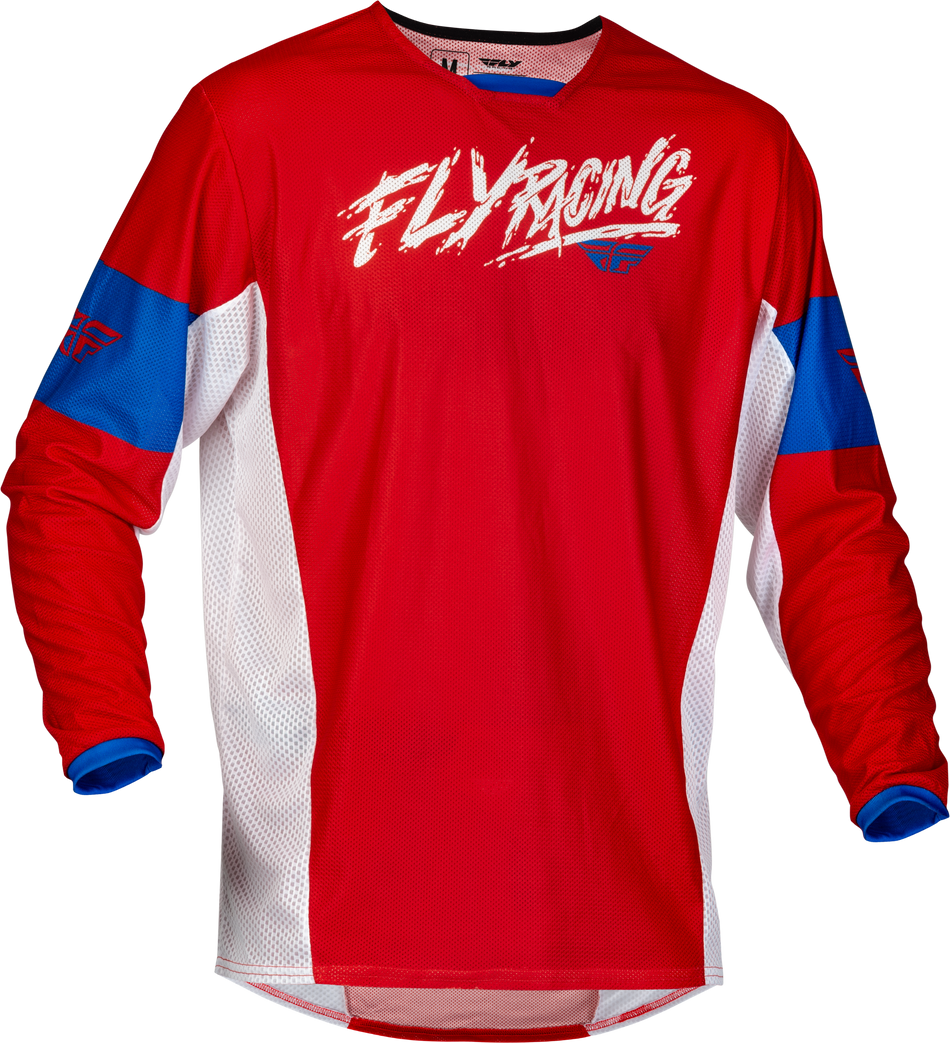 FLY RACING Yth Kinetic Mesh Khaos Jersey Red/White/Blue Yx 377-334YX