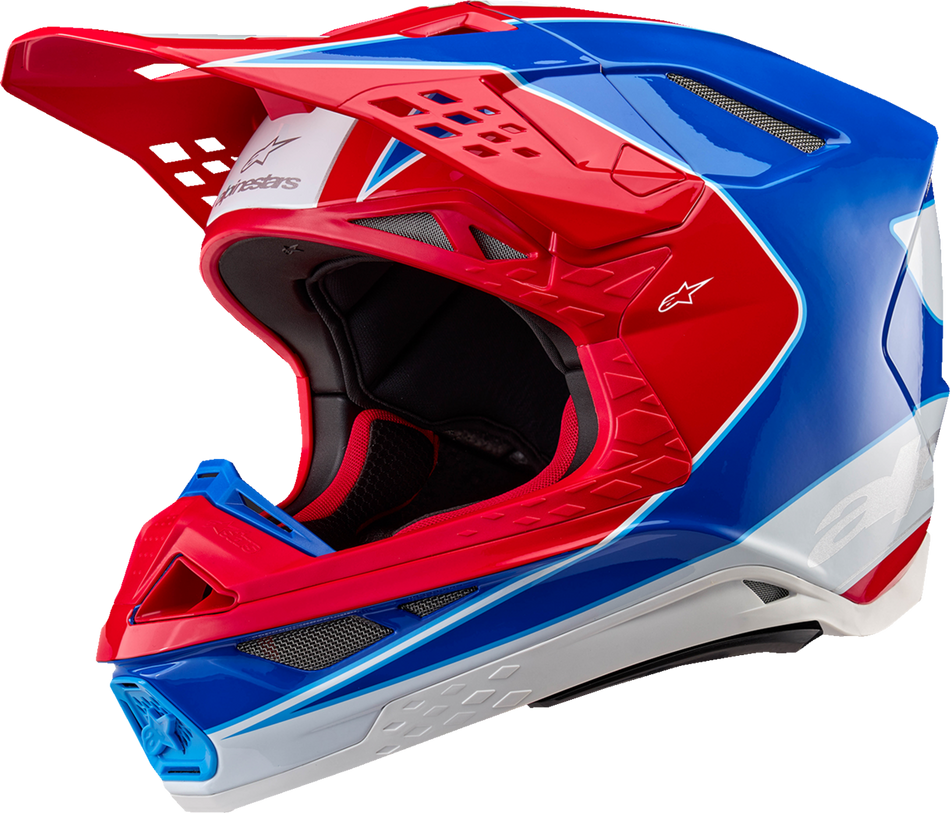 ALPINESTARS Supertech M10 Helm - Aeon - MIPS® - Gloss Bright Red/Blau - XS 8301923-3017-XS