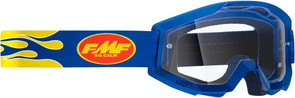 FMF PowerCore Goggles - Flame - Navy - Clear F-50050-00007 2601-3003