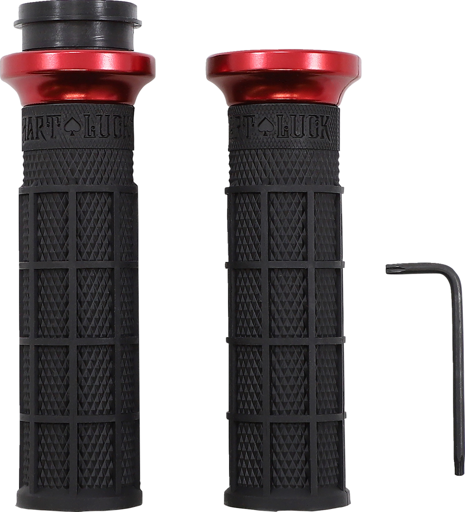 ODI Grips - Hart Luck - TBW - Black/Red V31HTW-BB-R