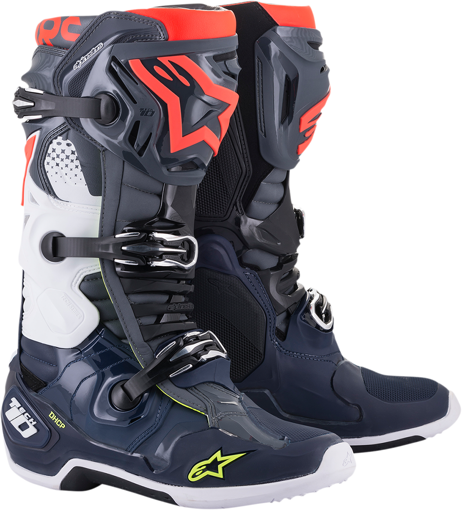 ALPINESTARS Tech 10 Boots - Dark Gray/Dark Blue/Red - US 14 2010020-9079-14