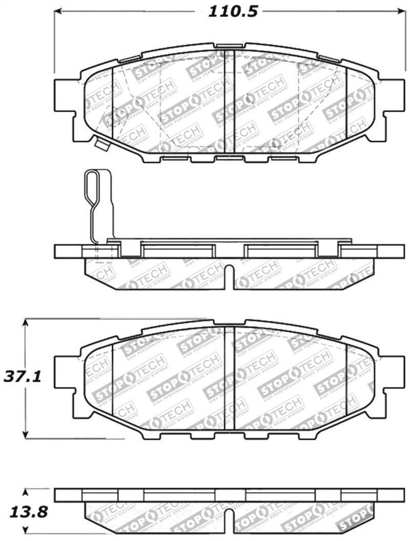 StopTech Performance 08-10 WRX Rear Brake Pads 309.1114