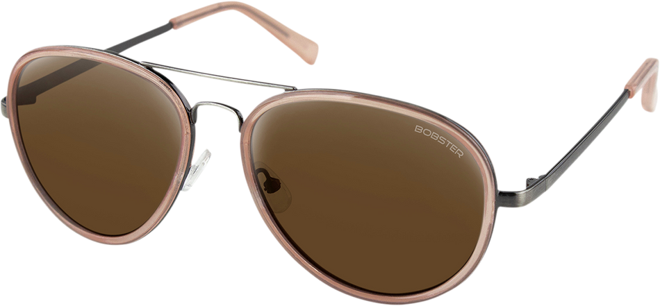 Gafas de sol BOBSTER Goose - Gloss Clear Blush Gunmetal - Marrón HD Silver Mirror BGSE102HD 