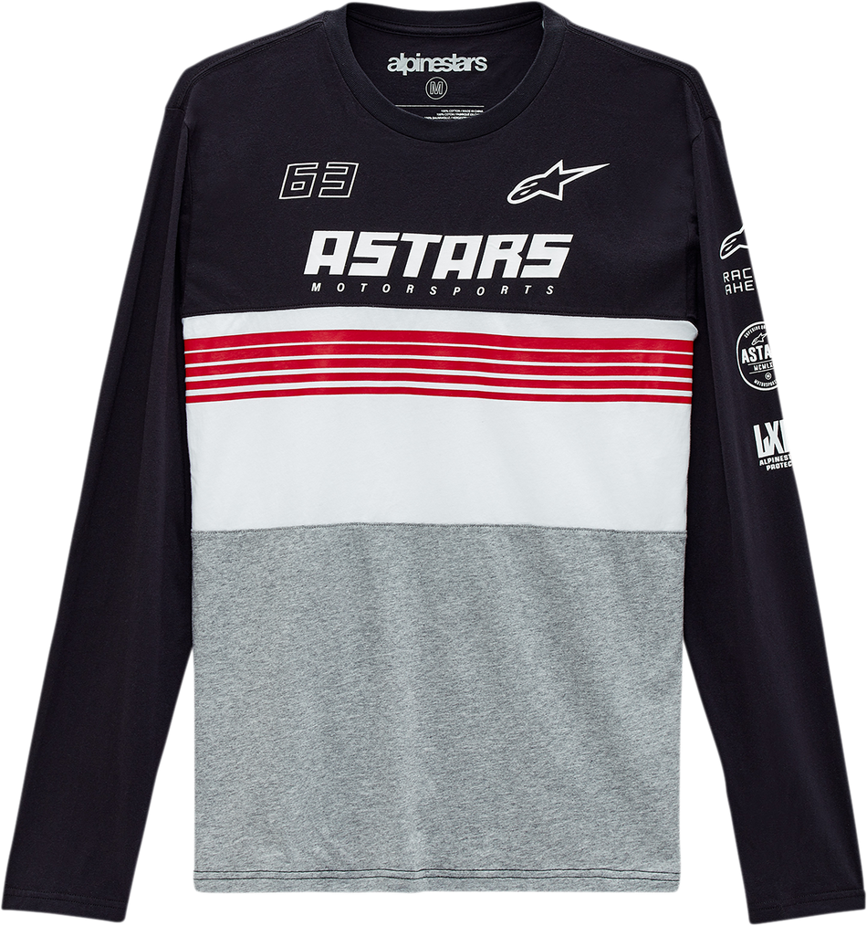 Camiseta de manga larga ALPINESTARS Turbo - Negro/Gris jaspeado - Mediana 1213711111028M 