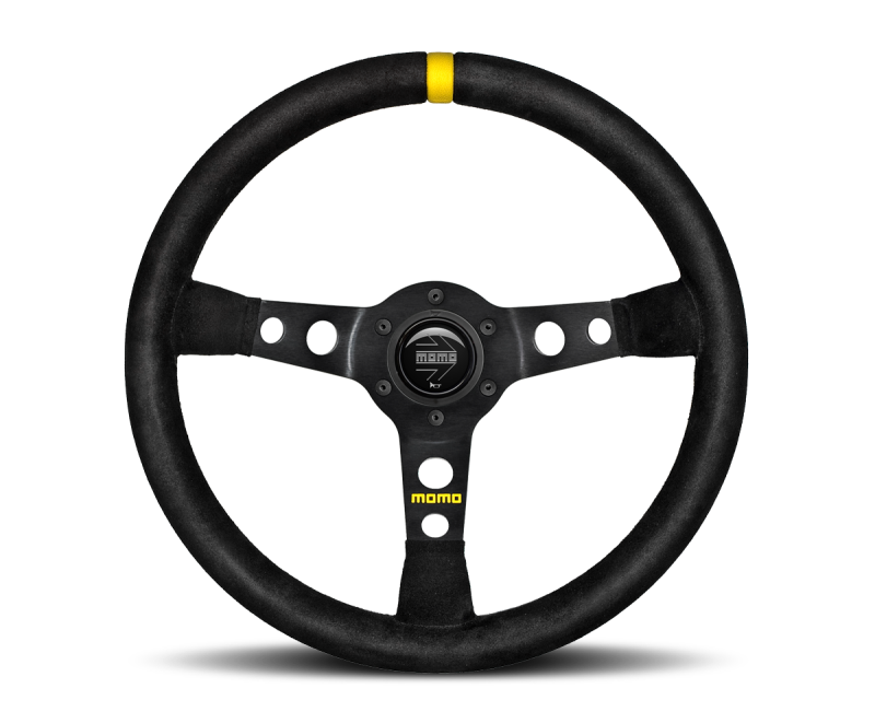 Momo MOD07 Steering Wheel 350 mm -  Black Suede/Black Spokes/1 Stripe R1905/35S