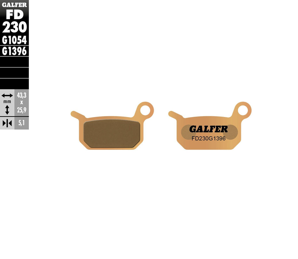 GALFER Brake Pads Sintered Fd230g1396 FD230G1396