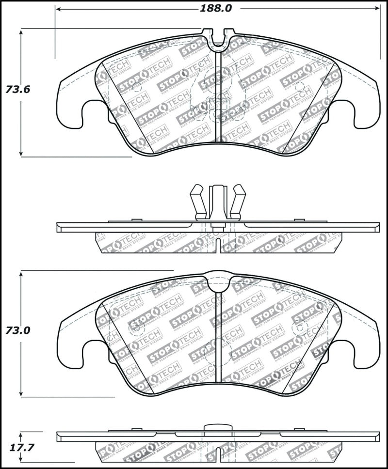 StopTech Performance 08-10 Audi A5 / 10 S4 / 09-10 Audi A4 (except Quattro) Front Brake Pads 309.1322