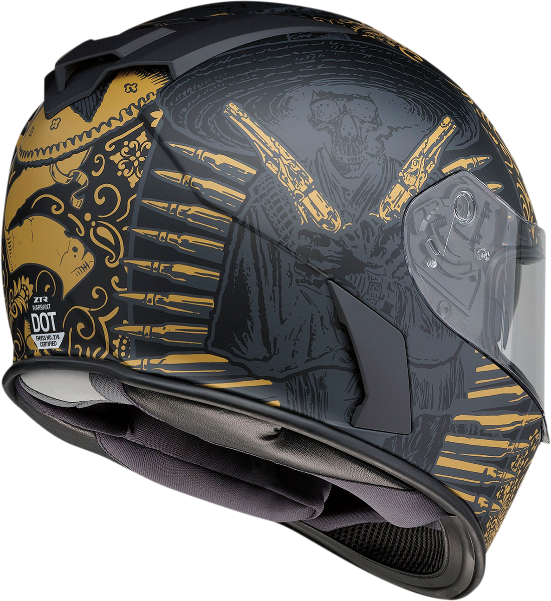 Casco Z1R Warrant - Sombrero - Negro/Dorado - Mediano 0101-14172 