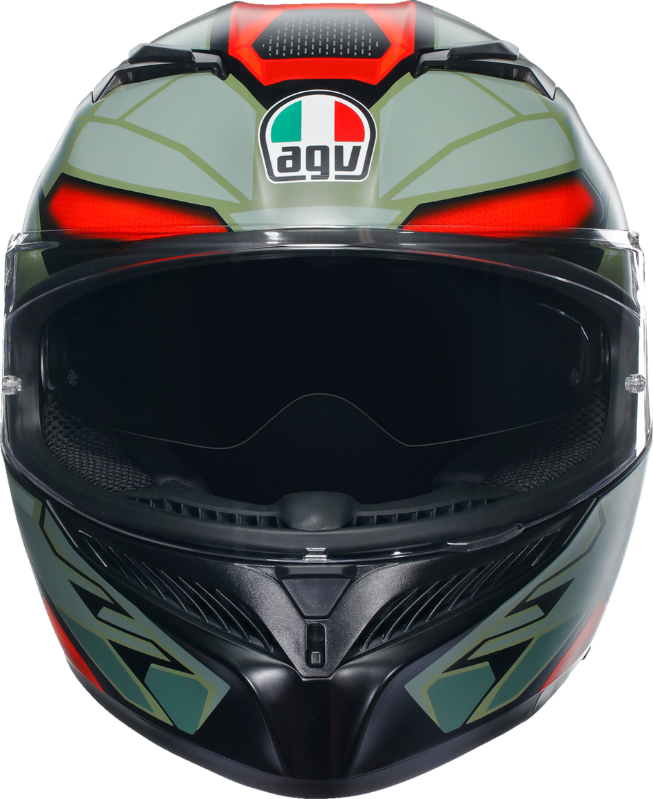 AGV K3 Helmet - Decept - Matte Black/Green/Red - Small 2118381004010S