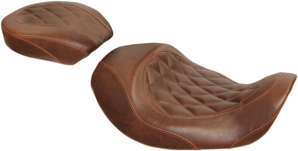 MUSTANG Wide Tripper Forward Solo Seat - Brown - Diamond 76711