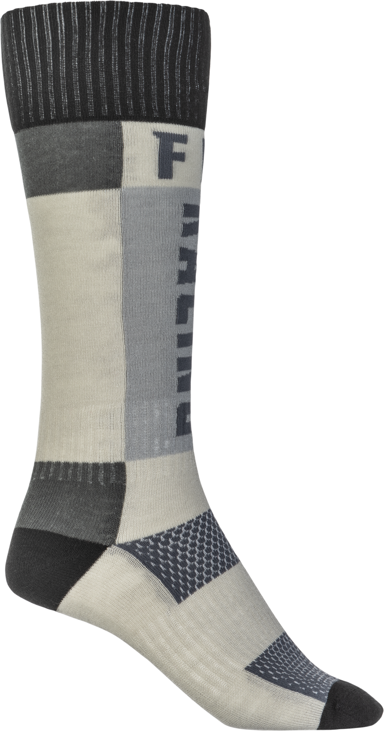 FLY RACING Youth Mx Socks Thick Grey/Black 350-0552Y